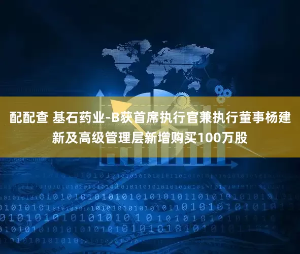 配配查 基石药业-B获首席执行官兼执行董事杨建新及高级管理层新增购买100万股